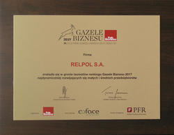 Polish Business Gazelles 2017 for Relpol S.A.