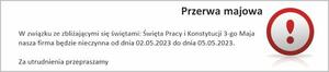 Baner przerwa majowa 2023
