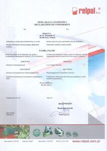 Deklaracja zgodności SZR