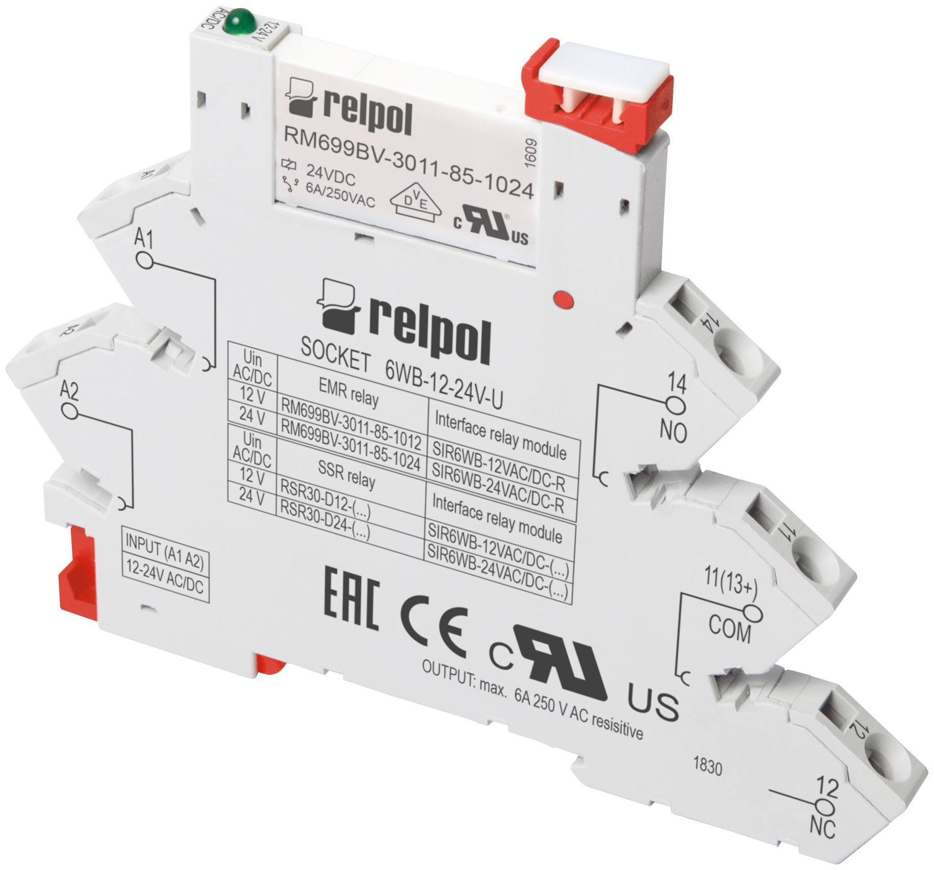 Relay SIR6WB- 863775 - SIR6WB-24VDC-RInterface relays
