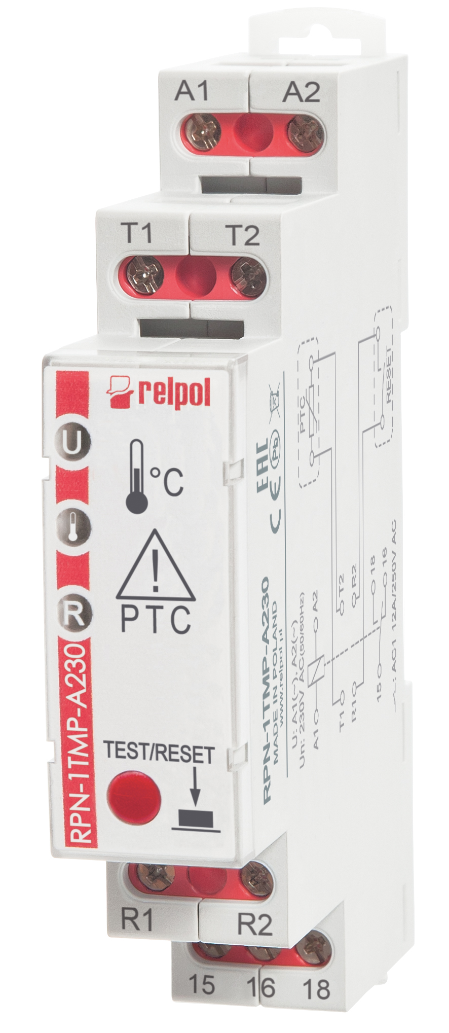Produkt: RPN-1TMP-A230 PRZEKAŹNIK KONTROLI TEMPERATURY SILNIKA 1P 1M 230V AC