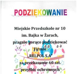 Podziekowanie Przedszkole nr 10