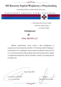 Podziekowania 105 Szpital Wojskowy