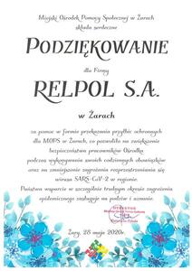 MOPS podziekowanie dla Relpol